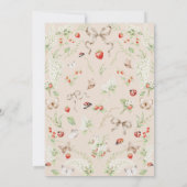 Rustic Forest Floral Bow Neutral Baby Shower 招待状 (裏面)