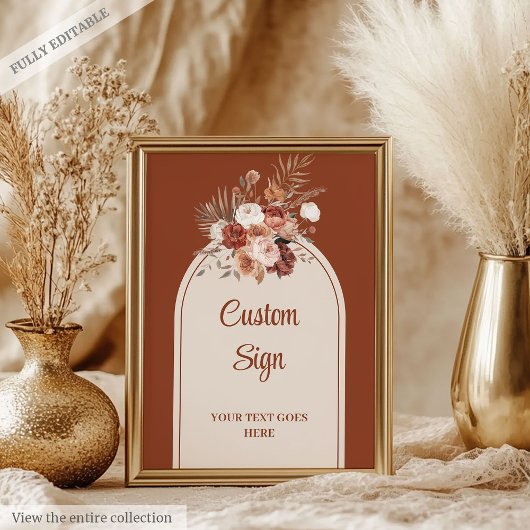 Rustic Forest Green Gold Leaves Wedding Custom  ポスター