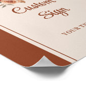 Rustic Forest Green Gold Leaves Wedding Custom  ポスター (角)