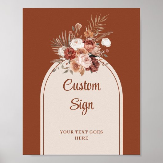 Rustic Forest Green Gold Leaves Wedding Custom  ポスター (正面)