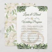 Rustic Forest Greenery Floral Wedding Program Card プログラム (正面/裏面)