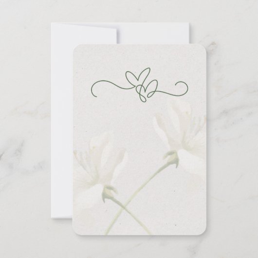 Rustic Forest Greenery Floral Wedding Save the Dat 案内状 (裏面)