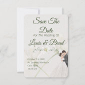 Rustic Forest Greenery Floral Wedding Save the Dat 案内状 (正面)