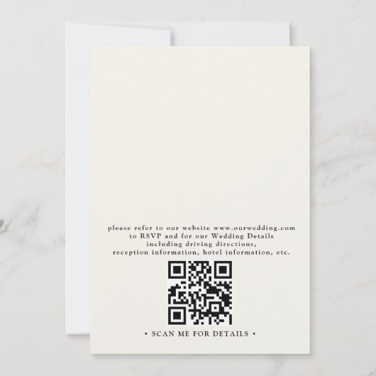 Rustic Forest Mountain Skyline QR Code Wedding 招待状 (裏面)