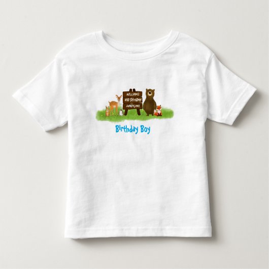 Rustic Forest Party Animals Guest of Honor トドラーTシャツ (正面)