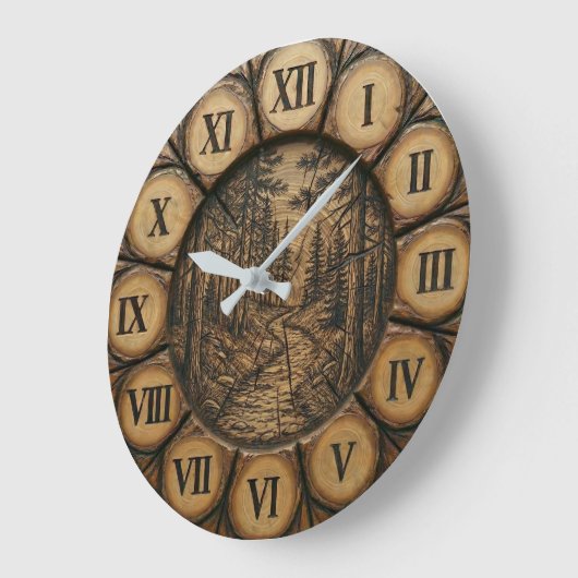 Rustic Forest Path Wall Clock  ラージ壁時計 (傾斜)