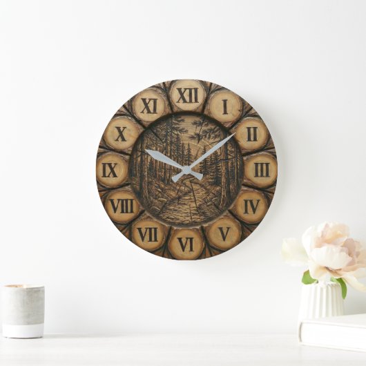 Rustic Forest Path Wall Clock  ラージ壁時計 (ホーム)