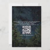 Rustic Forest Sky Night Elegant QR Code Wedding 招待状 (裏面)