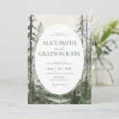 Rustic Forest Tree Classic Watercolor Wedding  招待状 (スタンド正面)