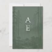 Rustic Forest Tree Classic Watercolor Wedding  招待状 (裏面)