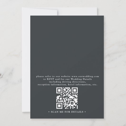 Rustic Forest Trees Pine Elegant QR Code Wedding 招待状 (裏面)