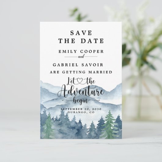 Rustic Forest Watercolor Wedding セーブザデート (スタンド正面)