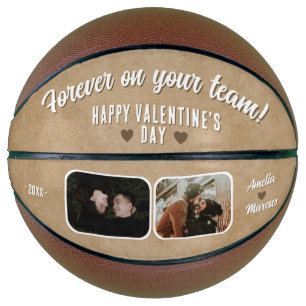 Rustic Forever on your team Valentine's 2枚の写真入り バスケットボール