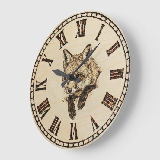 Rustic Fox Wall Clock ラージ壁時計 (傾斜)
