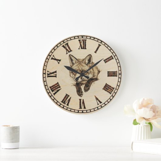 Rustic Fox Wall Clock ラージ壁時計 (ホーム)