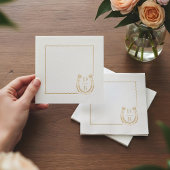 Rustic Frame Western Horseshoe Monogram Wedding 箔ナプキン