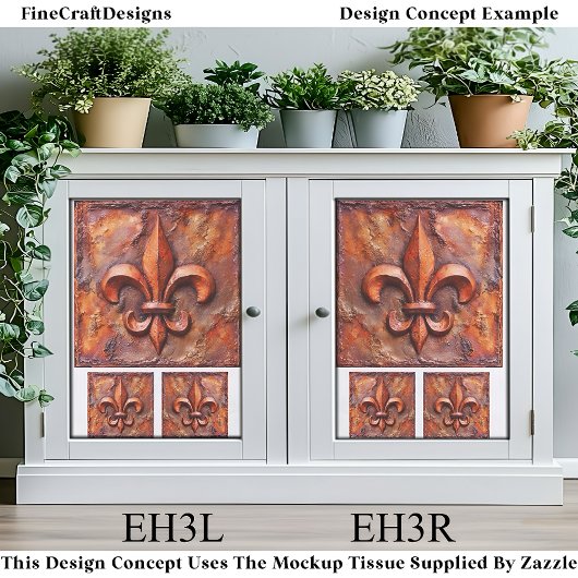 Rustic French Classic Fleur de Lis EH3R Decoupage 薄葉紙