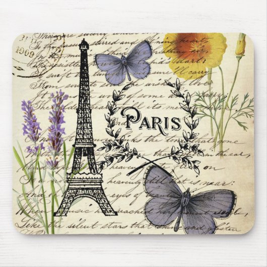 rustic french country scripts paris eiffel tower マウスパッド (正面)