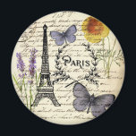 rustic french country scripts paris eiffel tower マグネット<br><div class="desc">rustic french country scripts paris eiffel tower home accessories. paris wedding gifts for paris lovers.</div>