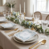 Rustic French Country Shabby Chic Decor White Blue スタンダードカクテルナプキン