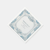 Rustic French Country Shabby Chic Decor White Blue スタンダードカクテルナプキン (角)