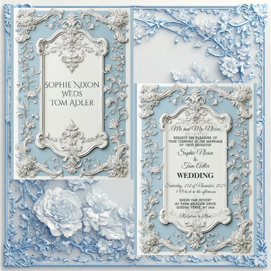 Rustic French Country Shabby Chic Floral Wedding   招待状