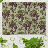 Rustic French Country Vineyard Grapevine Art キッチンタオル (折り畳み)