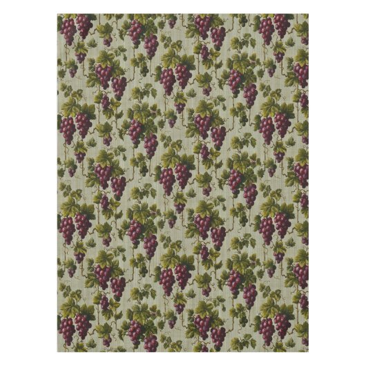 Rustic French Country Vineyard Grapevine Art テーブルクロス (正面)