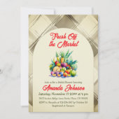 Rustic Fresh Off the Market Fruit Bridal Shower 招待状 (正面)