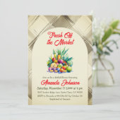 Rustic Fresh Off the Market Fruit Bridal Shower 招待状 (スタンド正面)