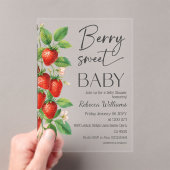 Rustic Fruit Strawberry Berry Sweet Baby Shower アクリル招待状 (インサイチュ (ポータブル))