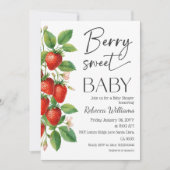 Rustic Fruit Strawberry Berry Sweet Baby Shower 招待状 (正面)