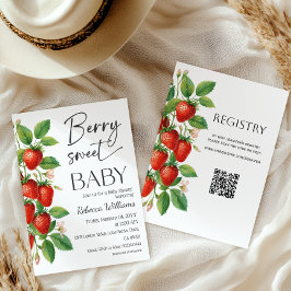 Rustic Fruit Strawberry Berry Sweet Baby Shower 招待状
