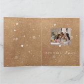 Rustic Fun クリスマスおめでとう2枚の写真入りカード カード (内部)