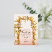 Rustic Garden Arch Countryside Wedding Thank You ポストカード (スタンド正面)