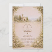 Rustic Garden Chapel Countryside Wedding 招待状 (正面)