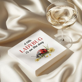 Rustic Garden Daisy Little Ladybug Baby Shower スタンダードカクテルナプキン