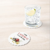 Rustic Garden Daisy Little Ladybug Baby Shower ペーパーコースター (インサイチュ)