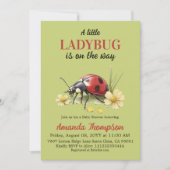 Rustic Garden Floral A Little Ladybug Baby Shower 招待状 (正面)