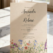 Rustic Garden Floral Wildflower Wedding 招待状