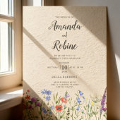 Rustic Garden Floral Wildflower Wedding 招待状