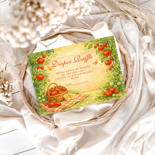 Rustic Garden Tomato Diapper Raffle エンクロージャーカード