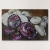 Rustic Garlic and Onion Still Life – Fine Art ジグソーパズル (横)