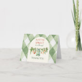 Rustic Gender Neutral Little Sprout Baby Shower サンキューカード (正面)