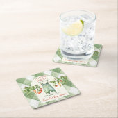 Rustic Gender Neutral Little Sprout Baby Shower スクエアペーパーコースター (インサイチュ)