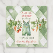 Rustic Gender Neutral Little Sprout Baby Shower フェイバータグ (正面)