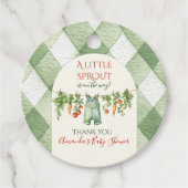 Rustic Gender Neutral Little Sprout Baby Shower フェイバータグ (正面)