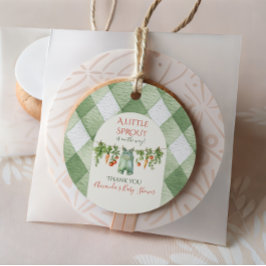Rustic Gender Neutral Little Sprout Baby Shower フェイバータグ