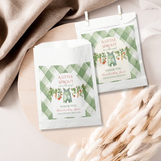 Rustic Gender Neutral Little Sprout Baby Shower フェイバーバッグ