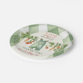 Rustic Gender Neutral Little Sprout Baby Shower ペーパープレート (アングル)